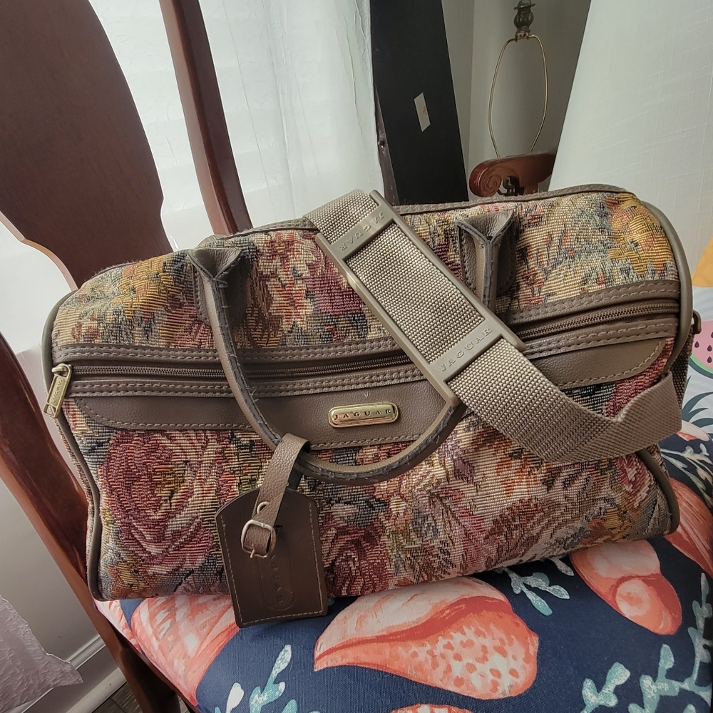 VINTAGE Jaguar Brand canvas duffel bag